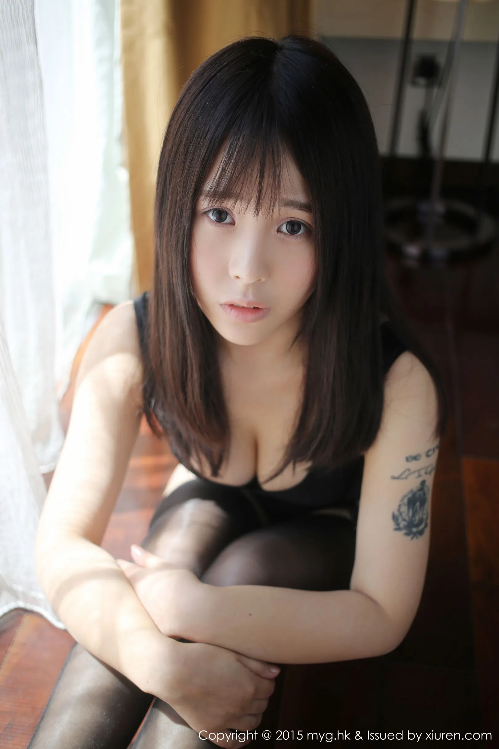 [Bộ sưu tập ảnh MyGirl Beauty]VOL.166 Evelyn - Bộ đồ bơi học sinh + Vớ đen - 33