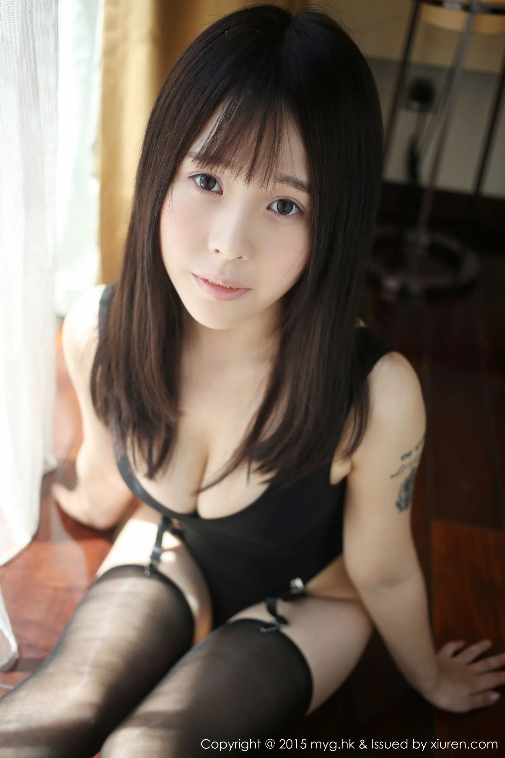 [Bộ sưu tập ảnh MyGirl Beauty]VOL.166 Evelyn - Bộ đồ bơi học sinh + Vớ đen - 30