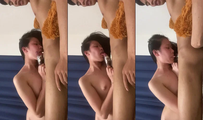 Clip: Em sinh viên Quỳnh Lưu – Nghệ An đổ sữa chua ra chim bắt em liếm sạch sẽ - Clip Hot Việt