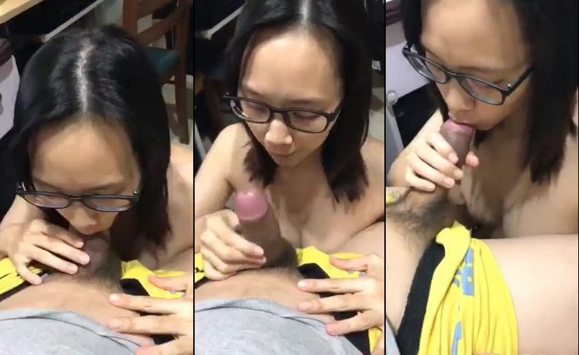 Clip: Em gái kính cận nhẹ nhàng chăm chút thằng em bên bàn làm việc - Clip Hot Việt