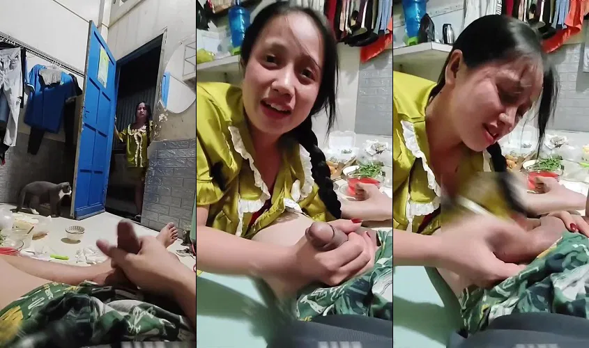 Clip: Quay tay quên đóng cửa thì em hàng xóm nhìn thấy và cái kết ngon chim - Clip Hot Việt