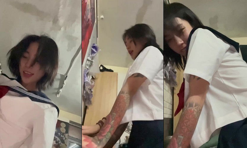 Clip: Anh trai xăm trổ chim cong chơi không bao với bé người yêu non tơ - Clip Hot Việt