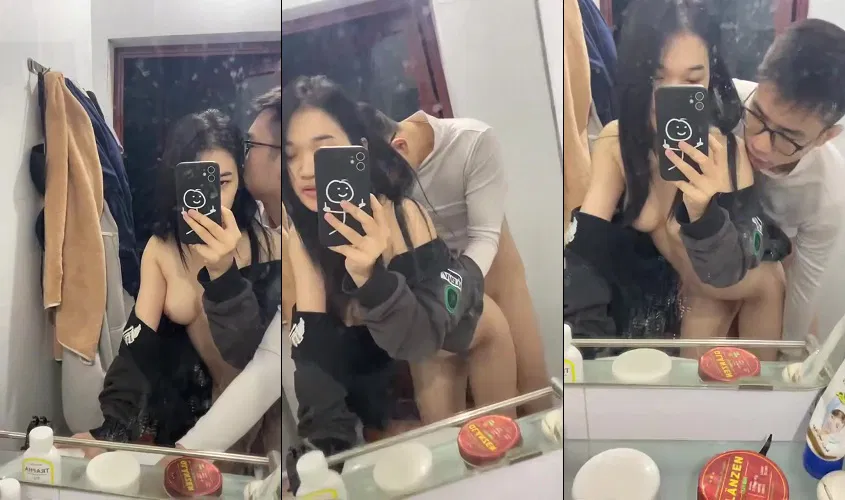 Clip: Bé sinh viên cực phẩm chịch trước gương em còn chủ động quay phim làm kỷ niệm - Clip Hot Việt