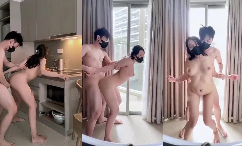 Clip: Chịch từ phòng bếp ra ban công bé sinh viên cong mông rên sướng với phê quá anh ơi - Clip Hot Việt